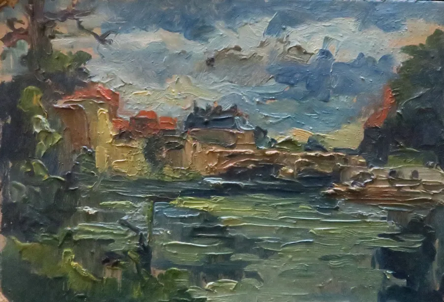 Nancy, huile sur carton — Alfred Veillet