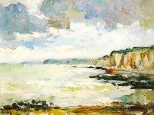 Falaises de Saint-Valéry-en-Caux, huile sur carton — Alfred Veillet