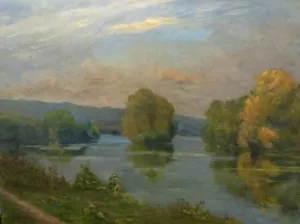 La Seine à Bonnières-sur-Seine, huile sur toile — Alfred Veillet