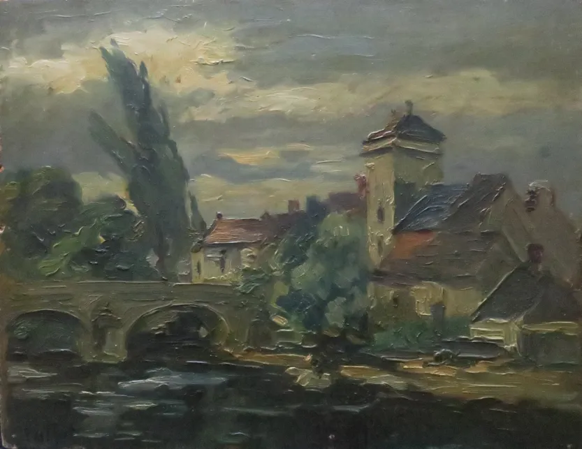 Sans titre, huile sur contreplaqué — Alfred Veillet