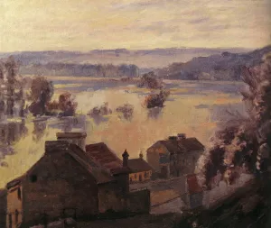 La Seine, huile sur toile — Alfred Veillet