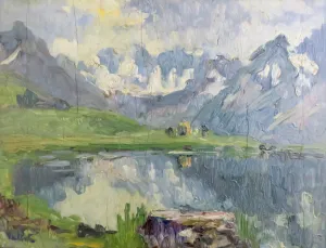 Lac du Pourtet, huile sur contreplaqué — Alfred Veillet