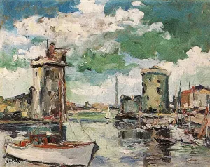 La Rochelle, huile contreplaqué — Alfred Veillet
