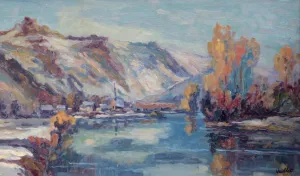 Jeufosse en hiver, huile sur toile — Alfred Veillet