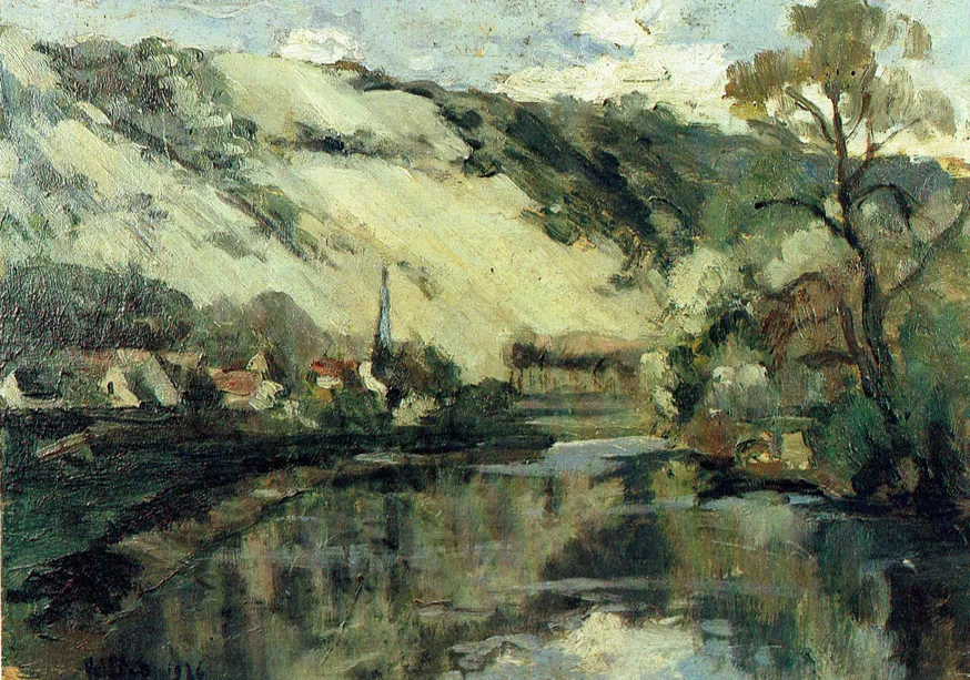 La Seine à Jeufosse, peinture à huile — Alfred Veillet