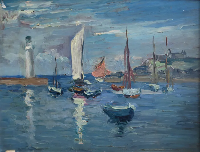 Sauzon, huile sur bois — Alfred Veillet