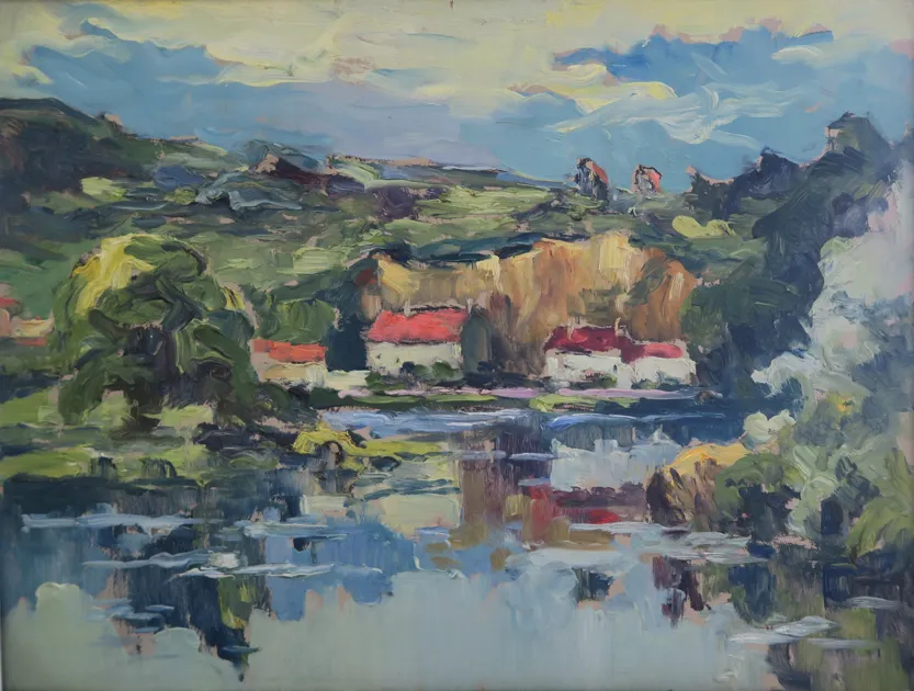Sans titre, huile sur contreplaqué — Alfred Veillet