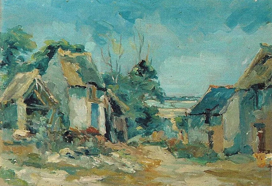 Chez le cousin Jules – Golfe du Morbihan, huile sur isorel — Alfred Veillet