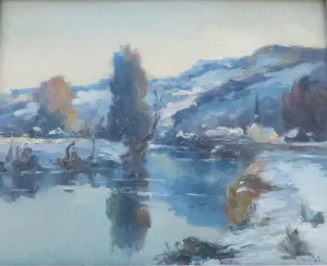 Neige à Jeufosse, huile sur panneau — Alfred Veillet