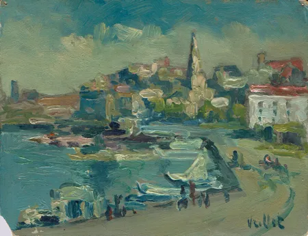 Carte pour un des ses petits-fils Bernard, huile sur carton — Alfred Veillet