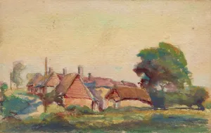 Petit village près du Front, aquarelle sur papier — Alfred Veillet