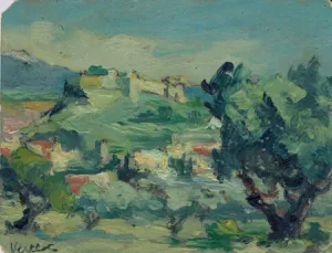 Le fort Saint-André, Villeneuve-lès-Avignon, huile sur carton — Alfred Veillet